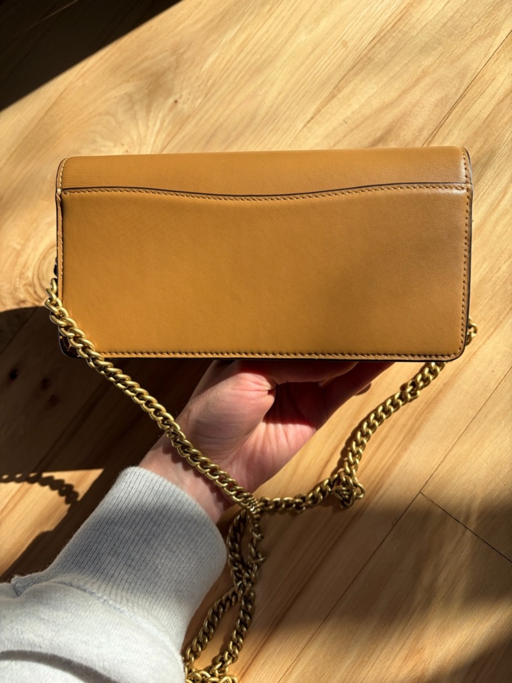 Coach Leather Evie Long Wallet with Chain in Honey Brown - Picture 5 of 5